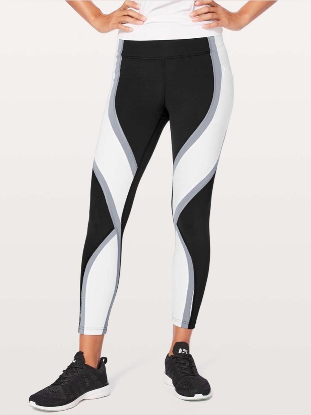 Lululemon Wild Twist 7/8 Tights 25” - Black White Gray Leggings - Size 4 - NWT